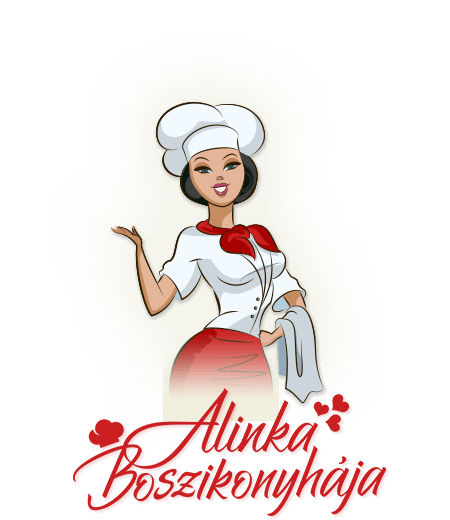 Rajzolt szakácsnő Alinka Boszikonyhája felirattal